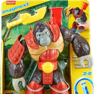 Great Gift! Fisher-Price Imaginext Silverback Gorilla Smash 8-in Figure